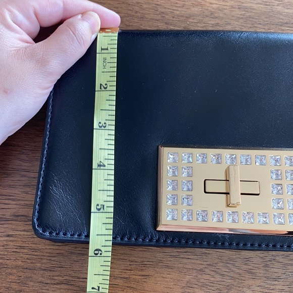 Black Michael Kors Leather Bag Gold Chain Strap - Picture 10 of 14